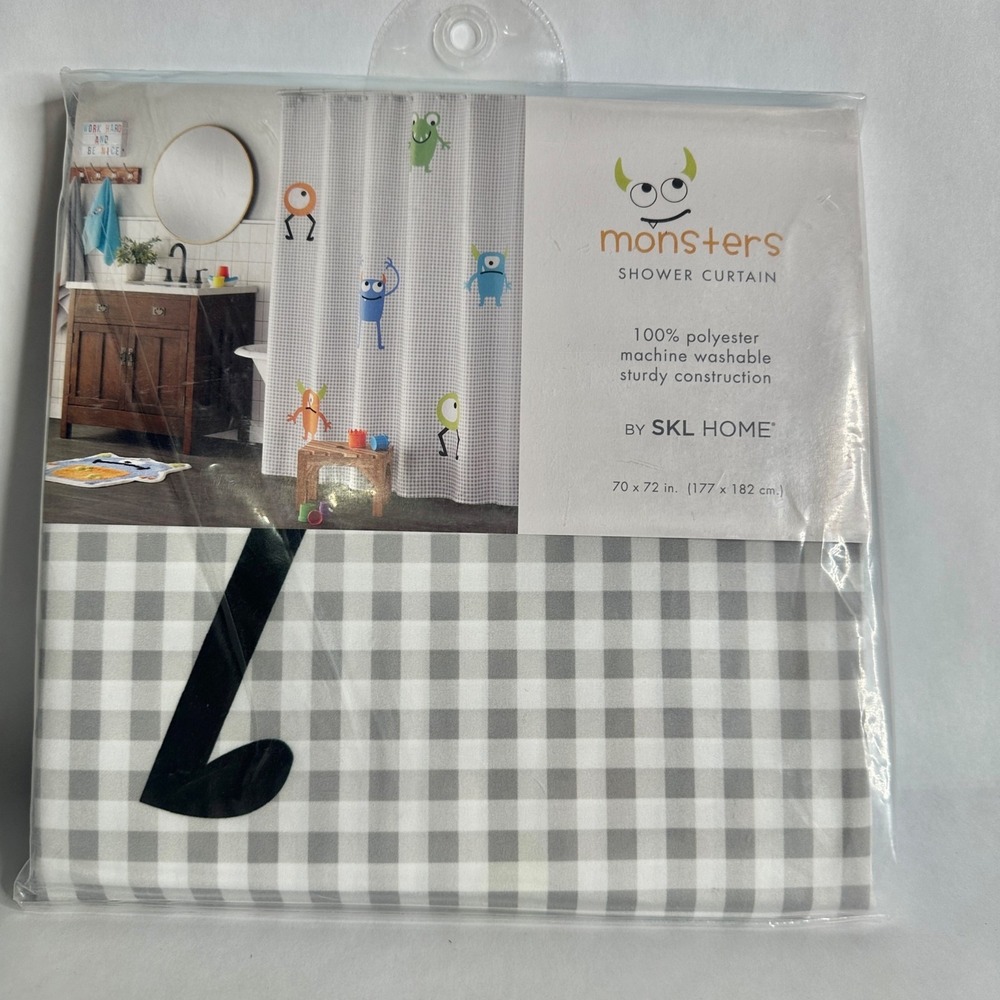 Monsters Shower Curtain 70x72 Inch 100% Polyester Machine Washable New